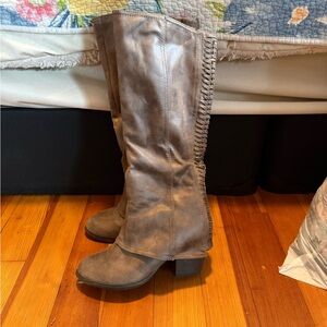 Fergalicious Metallic Gray Heeled Boots